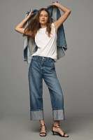 The Lonnie Sparkle Cuffed High-Rise Crop Jeans by Pilcro