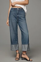 The Lonnie Sparkle Cuffed High-Rise Crop Jeans by Pilcro