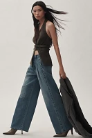 Pilcro Pleated High-Rise Wide-Leg Trouser Jeans