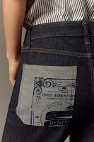 Pilcro High-Rise Cuff Flocked Jeans