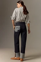 Pilcro High-Rise Cuff Flocked Jeans