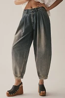 Pilcro Pleated High-Rise Balloon-Leg Jeans