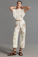 The Colette Denim High-Rise Cropped Wide-Leg Jeans by Maeve: Swan Gossip Edition