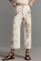 The Colette Denim High-Rise Cropped Wide-Leg Jeans by Maeve: Swan Gossip Edition