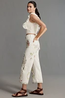 The Colette Denim High-Rise Cropped Wide-Leg Jeans by Maeve: Swan Gossip Edition