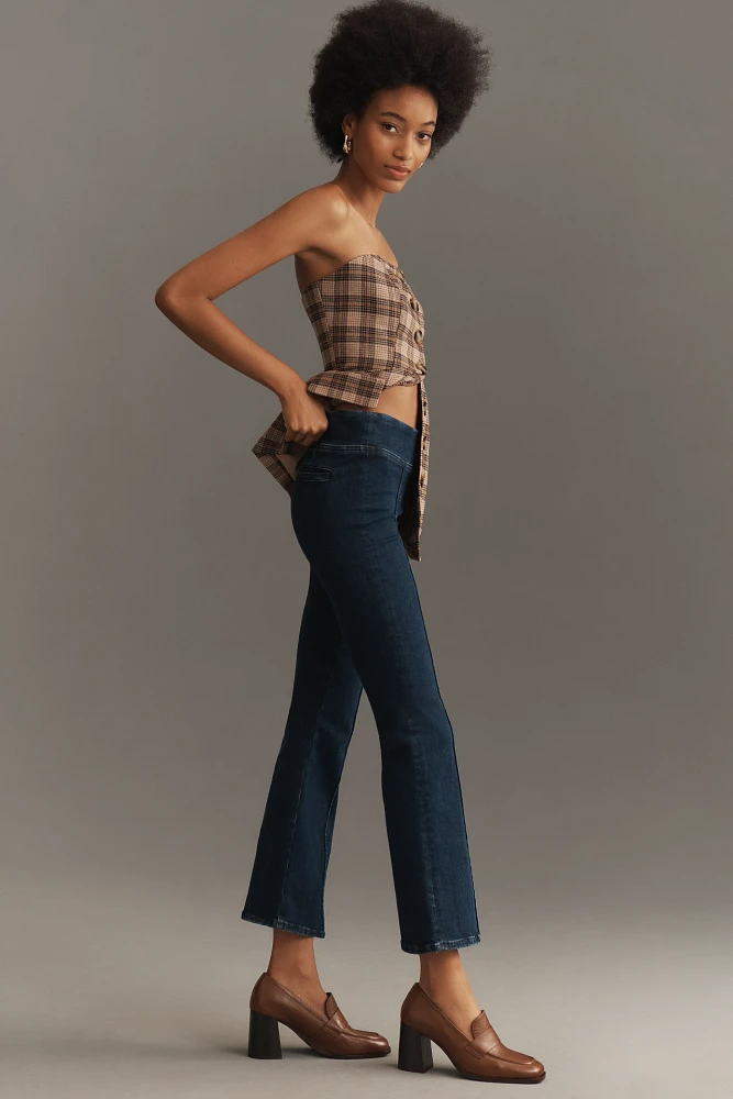 FRAME Jetset High-Rise Crop Mini Boot Pintuck Jeans
