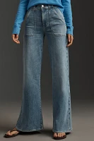 FRAME Modern Pocket High-Rise Wide-Leg Jeans