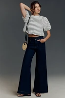 FRAME The Seamed High-Rise Wide-Leg Trouser Jeans