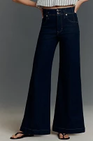 FRAME The Seamed High-Rise Wide-Leg Trouser Jeans