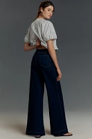 FRAME The Seamed High-Rise Wide-Leg Trouser Jeans