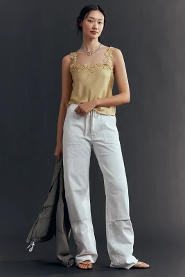 RE/DONE High-Rise Wide-Leg Drawstring Jeans