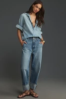 The Lonnie Cuffed High-Rise Crop Jeans by Pilcro