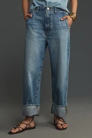 The Lonnie Cuffed High-Rise Crop Jeans by Pilcro