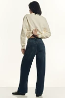 The Lonnie Cuffed High-Rise Crop Jeans by Pilcro