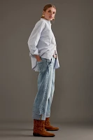 The Lonnie Cuffed High-Rise Crop Jeans by Pilcro