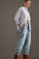 The Lonnie Cuffed High-Rise Crop Jeans by Pilcro