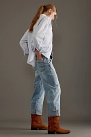 The Lonnie Cuffed High-Rise Crop Jeans by Pilcro