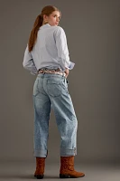The Lonnie Cuffed High-Rise Crop Jeans by Pilcro