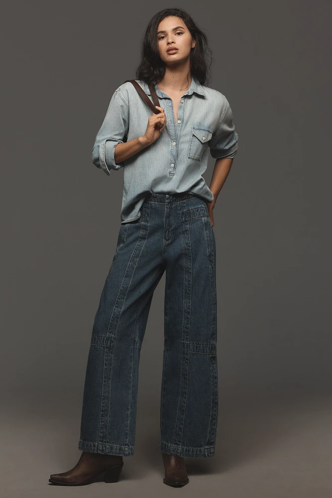 Pilcro Full Oversize Curve High-Rise Barrel Jeans