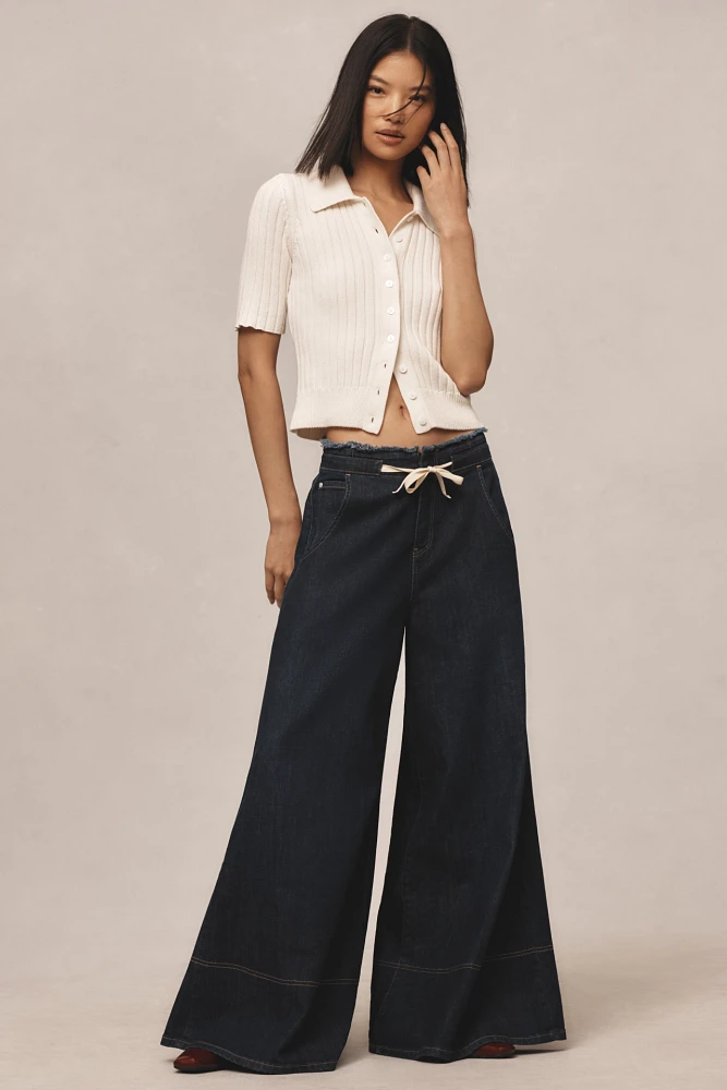 The Tenney Drawstring Wide-Leg Jeans by Pilcro