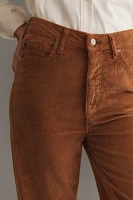 The Scotty Corduroy Cuffed High-Rise Straight-Leg Jeans by Pilcro