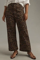 The Colette Cropped High-Rise Wide-Leg Jeans by Maeve