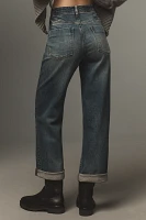 The Lonnie Cuffed High-Rise Crop Jeans by Pilcro: Carpenter Edition