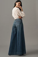 Pilcro Pleated Palazzo High-Rise Wide-Leg Jeans