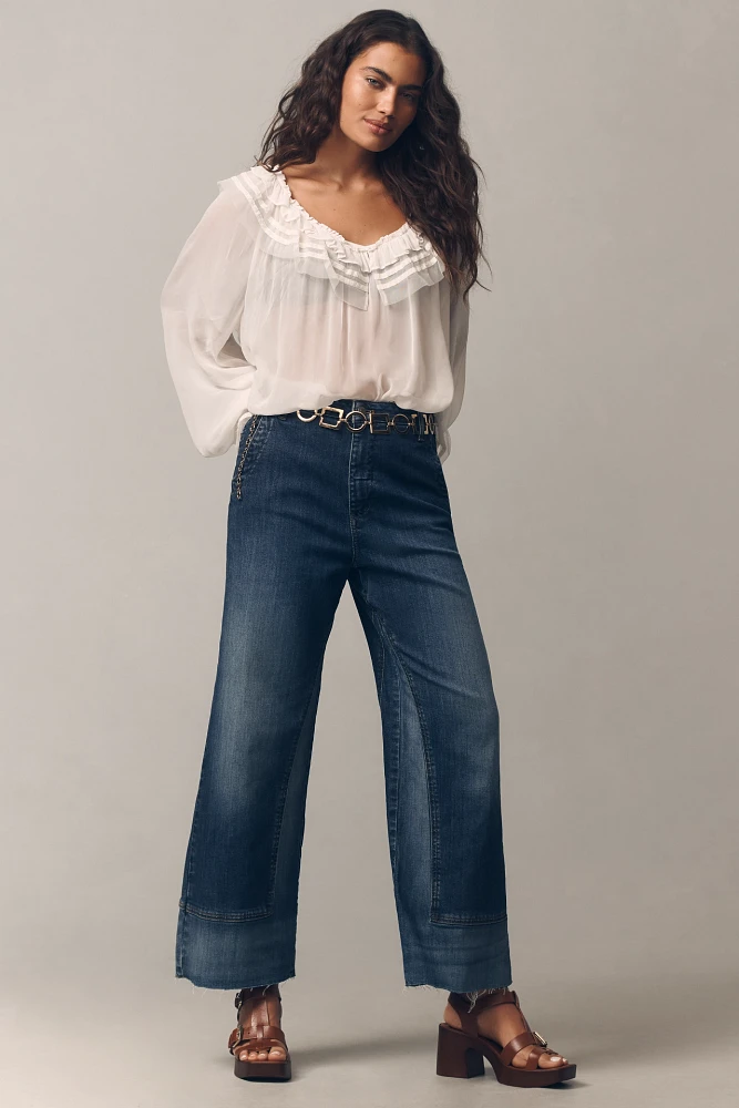 Pilcro Tailored Rework High-Rise Wide-Leg Jeans