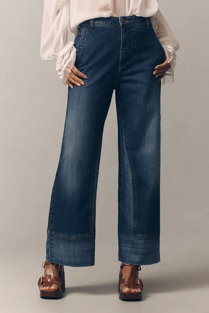 Pilcro Tailored Rework High-Rise Wide-Leg Jeans