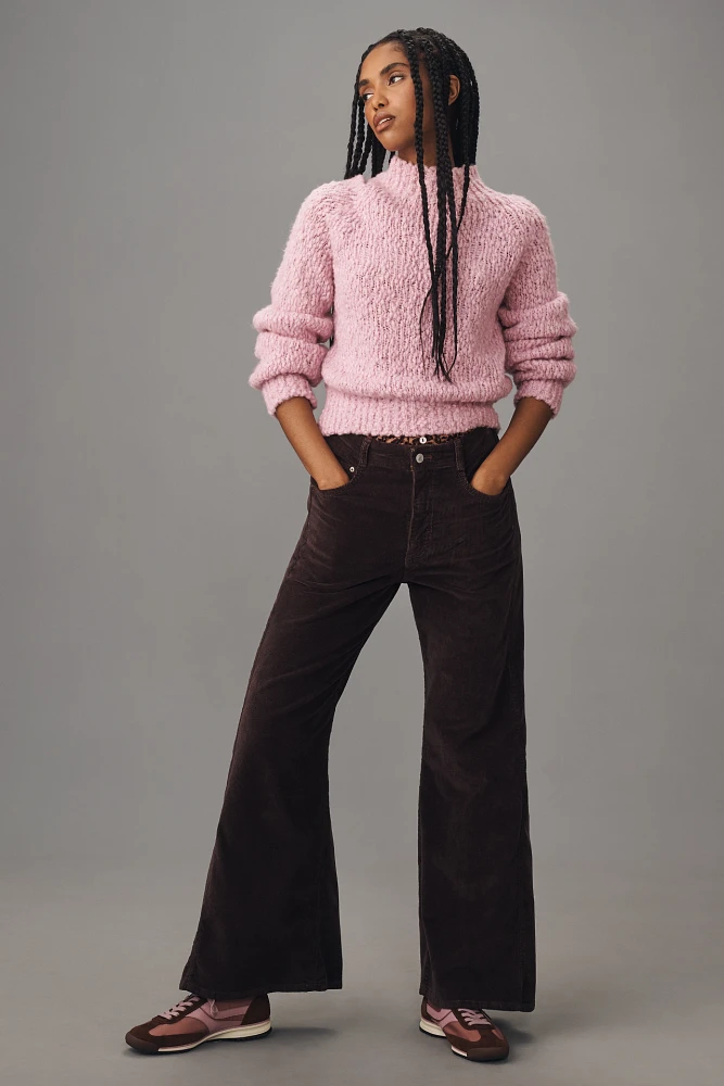 The Adi Mid-Rise Frayed Relaxed Flare Jeans by Pilcro: Corduroy Edition