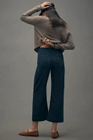 The Colette Cropped High-Rise Wide-Leg Jeans by Maeve: Denim-Knit Edition