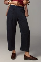 Pilcro Mid-Rise Pull-On Tapered Denim-Knit Jeans