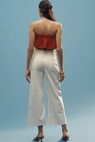 The Colette Denim Cropped High-Rise Wide-Leg Jeans by Maeve