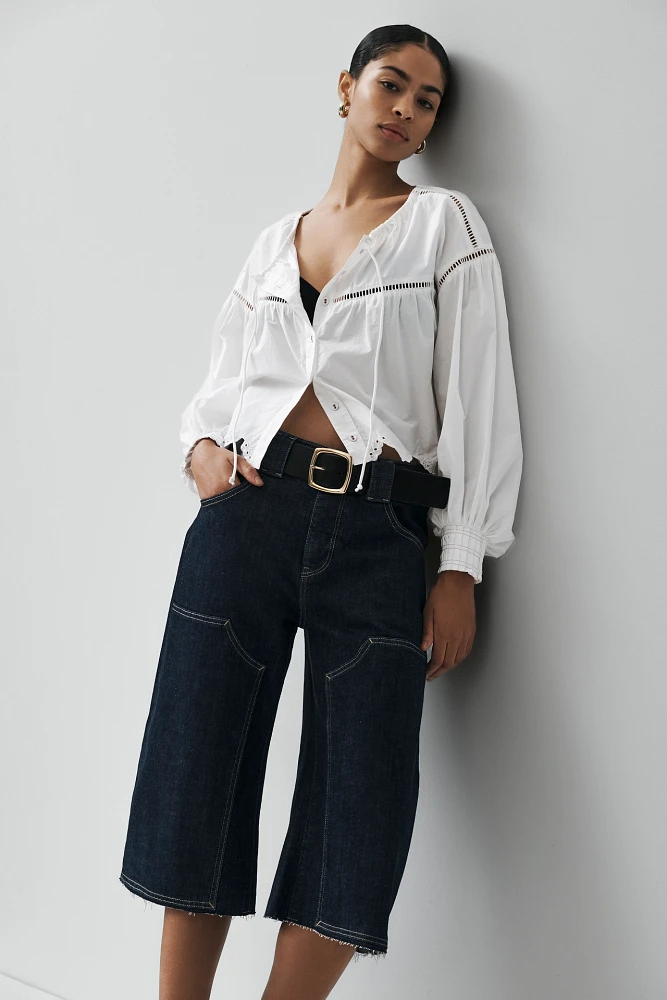 The Myra Low-Rise Carpenter Jeans by Pilcro: Cropped Barrel Edition