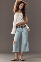 Pilcro Low-Rise Crop Wide-Leg Distressed Jeans