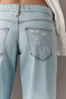 Pilcro Low-Rise Crop Wide-Leg Distressed Jeans