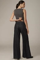 The Adi Mid-Rise Frayed Relaxed Flare Pants by Pilcro: Sparkle Edition