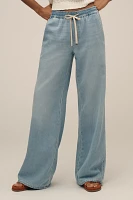 7 For All Mankind High-Rise Wide-Leg Pull-On Jeans