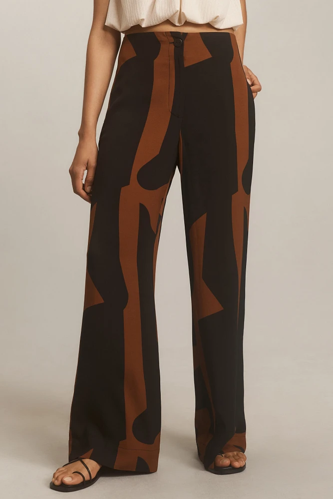 Corey Lynn Calter Printed Wide-Leg Trousers