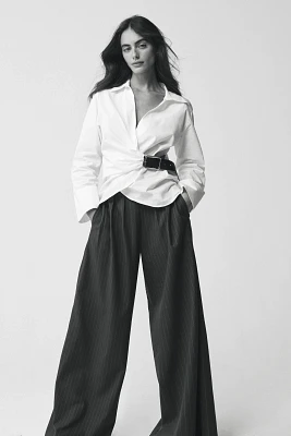 Corey Lynn Calter Pinstripe Wide-Leg Trousers