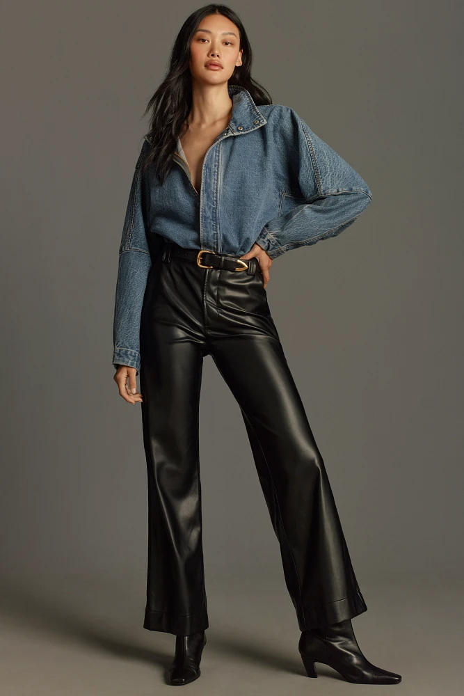 Joe's Jeans The Mia High-Rise Wide-Leg Faux-Leather Pants