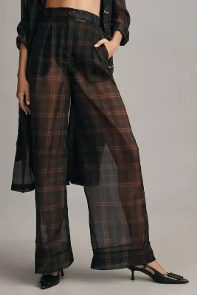 Porridge Sheer Wide-Leg Trousers