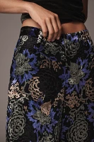 By Anthropologie Low-Rise Printed Pleated Pants