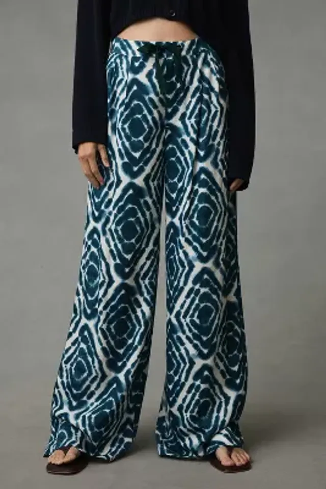 High Waisted Plisse Wide Leg Pants