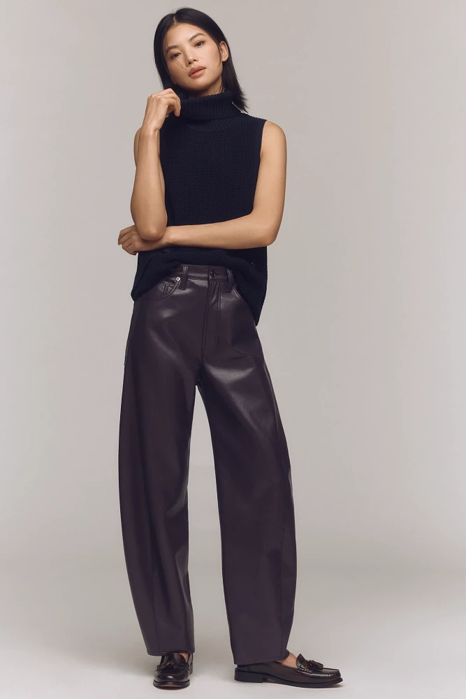 AGOLDE Luna Pieced Leather Barrel Pants