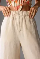 Cloth & Stone Ruffle-Waist Crop Wide-Leg Pants