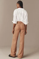 Cloth & Stone Linen Clean-Hem High-Waist Wide-Leg Pants