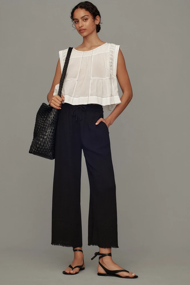 Cloth & Stone Smocked Crop Wide-Leg Pants