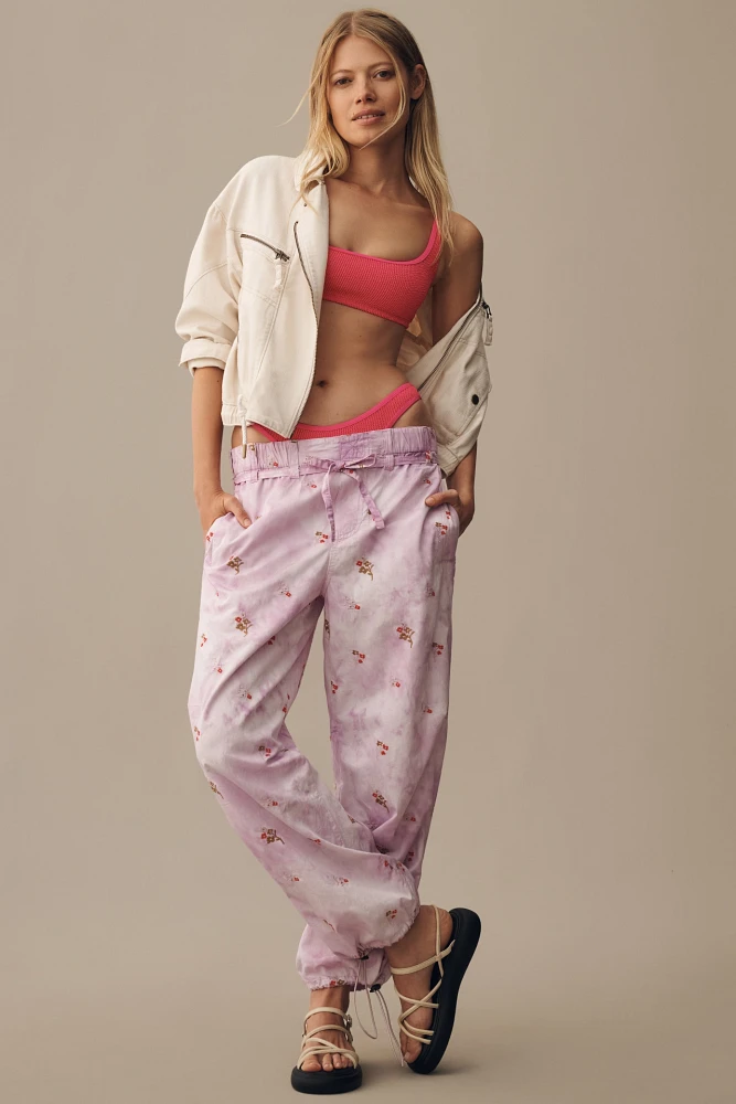 Pilcro Ditsy Tie-Dye Parachute Pants